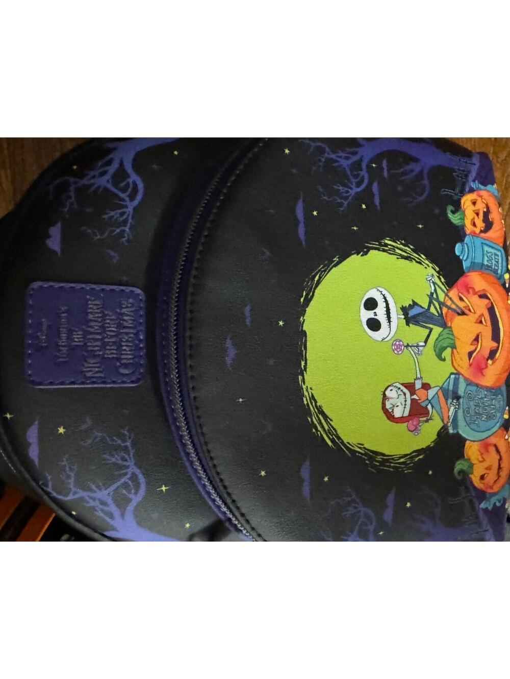 Loungefly NBC Jack & Sally Pumpkins Mini Backpack/Coin Purse - Picture 6 of 9